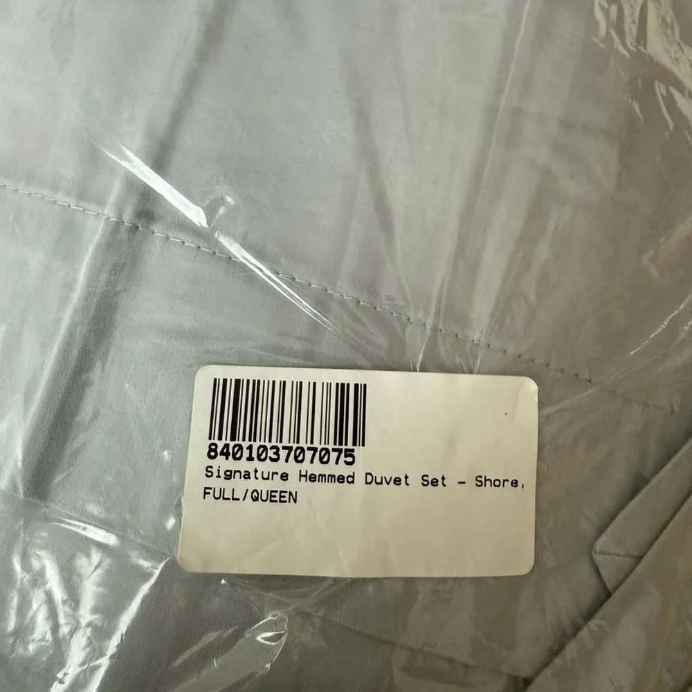 Boll & Branch Signature Hemmed Duvet Cover Set Cotton Bloom White Beige Oak